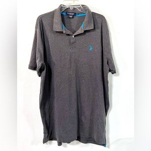 U.S. POLO ASSN.  MENS GRAY POLO SHIRT with LOGO ON UPPER CHEST #168